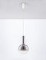 Preview: Nova Luce LED Pendelleuchte Nostos dimmbar 6W warmweiss 3000K Gold Weiß Rauchgrau Glas Metall Ø25cm 9030542