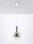 Preview: Nova Luce LED Pendelleuchte Nostos dimmbar 6W warmweiss 3000K Gold Weiß Rauchgrau Glas Metall Ø25cm 9030542