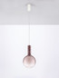 Preview: Nova Luce LED Pendelleuchte Nostos dimmbar 6W warmweiss 3000K Braun Gold Weiß Glas Metall Ø25cm 9030543