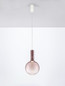 Preview: Nova Luce LED Pendelleuchte Nostos dimmbar 6W warmweiss 3000K Braun Gold Weiß Glas Metall Ø25cm 9030543
