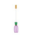 Preview: Nova Luce LED Pendelleuchte Pluma 5W warmweiss 3000K Jaspis Lila Gold Glas Metall Ø15cm 9030544
