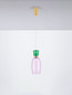 Preview: Nova Luce LED Pendelleuchte Pluma 5W warmweiss 3000K Jaspis Lila Gold Glas Metall Ø15cm 9030544