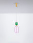 Preview: Nova Luce LED Pendelleuchte Pluma 5W warmweiss 3000K Jaspis Lila Gold Glas Metall Ø15cm 9030544