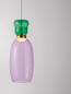 Preview: Nova Luce LED Pendelleuchte Pluma 5W warmweiss 3000K Jaspis Lila Gold Glas Metall Ø15cm 9030544