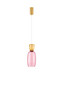 Preview: Nova Luce LED Pendelleuchte Pluma 5W warmweiss 3000K Gelb Pink Gold Glas Metall Ø15cm 9030545