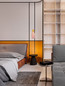 Preview: Nova Luce LED Pendelleuchte Pluma 5W warmweiss 3000K Gelb Pink Gold Glas Metall Ø15cm 9030545