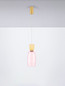 Preview: Nova Luce LED Pendelleuchte Pluma 5W warmweiss 3000K Gelb Pink Gold Glas Metall Ø15cm 9030545