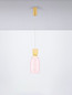 Preview: Nova Luce LED Pendelleuchte Pluma 5W warmweiss 3000K Gelb Pink Gold Glas Metall Ø15cm 9030545