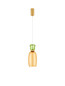 Preview: Nova Luce LED Pendelleuchte Pluma 5W warmweiss 3000K Hellgrün Gelb Gold Glas Metall Ø15cm 9030546
