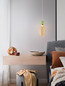 Preview: Nova Luce LED Pendelleuchte Pluma 5W warmweiss 3000K Hellgrün Gelb Gold Glas Metall Ø15cm 9030546