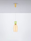 Preview: Nova Luce LED Pendelleuchte Pluma 5W warmweiss 3000K Hellgrün Gelb Gold Glas Metall Ø15cm 9030546