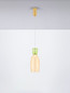 Preview: Nova Luce LED Pendelleuchte Pluma 5W warmweiss 3000K Hellgrün Gelb Gold Glas Metall Ø15cm 9030546