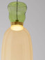 Preview: Nova Luce LED Pendelleuchte Pluma 5W warmweiss 3000K Hellgrün Gelb Gold Glas Metall Ø15cm 9030546