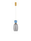 Preview: Nova Luce LED Pendelleuchte Pluma 5W warmweiss 3000K Hellblau Rauchgrau Gold Glas Metall Ø15cm 9030547