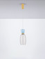 Preview: Nova Luce LED Pendelleuchte Pluma 5W warmweiss 3000K Hellblau Rauchgrau Gold Glas Metall Ø15cm 9030547