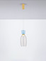 Preview: Nova Luce LED Pendelleuchte Pluma 5W warmweiss 3000K Hellblau Rauchgrau Gold Glas Metall Ø15cm 9030547