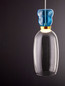 Preview: Nova Luce LED Pendelleuchte Pluma 5W warmweiss 3000K Hellblau Rauchgrau Gold Glas Metall Ø15cm 9030547