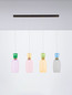 Preview: Nova Luce LED Pendelleuchte Pluma 20W warmweiss 3000K Mehrfarbig Glas Metall 96x15cm 9030548