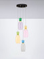 Preview: Nova Luce LED Pendelleuchte Pluma 20W warmweiss 3000K Mehrfarbig Glas Metall Ø42cm 9030549