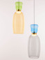 Preview: Nova Luce LED Pendelleuchte Pluma 20W warmweiss 3000K Mehrfarbig Glas Metall Ø42cm 9030549