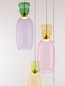 Preview: Nova Luce LED Pendelleuchte Pluma 20W warmweiss 3000K Mehrfarbig Glas Metall Ø42cm 9030549