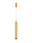 Preview: Nova Luce LED Pendelleuchte Bento 7W warmweiss 3000K Cognac Messinggold Glas Metall Ø8cm 9030550