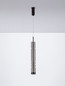 Preview: Nova Luce LED Pendelleuchte Bento 7W warmweiss 3000K Rauchgrau Schwarz Glas Metall Ø8cm 9030551
