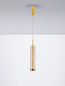 Preview: Nova Luce LED Pendelleuchte Bento 7W warmweiss 3000K Cognac Messinggold Glas Metall Ø8cm 9030552