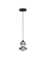 Preview: Nova Luce LED Pendelleuchte Bally dimmbar 12W warmweiss 3000K Rauchgrau Schwarz Glas Metall Ø20cm 9030554