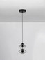 Preview: Nova Luce LED Pendelleuchte Bally dimmbar 12W warmweiss 3000K Rauchgrau Schwarz Glas Metall Ø20cm 9030554