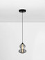 Preview: Nova Luce LED Pendelleuchte Bally dimmbar 12W warmweiss 3000K Rauchgrau Schwarz Glas Metall Ø20cm 9030554