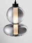 Preview: Nova Luce LED Pendelleuchte Bally dimmbar 12W warmweiss 3000K Rauchgrau Schwarz Glas Metall Ø20cm 9030554
