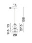 Preview: Nova Luce LED Pendelleuchte Bally dimmbar 12W warmweiss 3000K Rauchgrau Schwarz Glas Metall Ø20cm 9030554