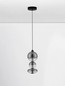 Preview: Nova Luce LED Pendelleuchte Bally dimmbar 20W warmweiss 3000K Rauchgrau Schwarz Glas Metall Ø20cm 9030555