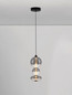 Preview: Nova Luce LED Pendelleuchte Bally dimmbar 20W warmweiss 3000K Rauchgrau Schwarz Glas Metall Ø20cm 9030555