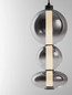 Preview: Nova Luce LED Pendelleuchte Bally dimmbar 20W warmweiss 3000K Rauchgrau Schwarz Glas Metall Ø20cm 9030555
