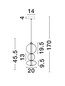 Preview: Nova Luce LED Pendelleuchte Bally dimmbar 20W warmweiss 3000K Rauchgrau Schwarz Glas Metall Ø20cm 9030555