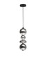 Preview: Nova Luce LED Pendelleuchte Bally dimmbar 36W warmweiss 3000K Rauchgrau Schwarz Glas Metall Ø20cm 9030556