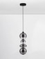 Preview: Nova Luce LED Pendelleuchte Bally dimmbar 36W warmweiss 3000K Rauchgrau Schwarz Glas Metall Ø20cm 9030556