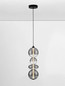 Preview: Nova Luce LED Pendelleuchte Bally dimmbar 36W warmweiss 3000K Rauchgrau Schwarz Glas Metall Ø20cm 9030556