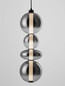 Preview: Nova Luce LED Pendelleuchte Bally dimmbar 36W warmweiss 3000K Rauchgrau Schwarz Glas Metall Ø20cm 9030556