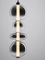 Preview: Nova Luce LED Pendelleuchte Bally dimmbar 36W warmweiss 3000K Rauchgrau Schwarz Glas Metall Ø20cm 9030556