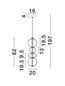 Preview: Nova Luce LED Pendelleuchte Bally dimmbar 36W warmweiss 3000K Rauchgrau Schwarz Glas Metall Ø20cm 9030556