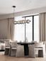 Preview: Nova Luce LED Pendelleuchte Bally dimmbar 40W warmweiss 3000K Rauchgrau Schwarz Glas Metall 117x19,5cm 9030557