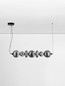 Preview: Nova Luce LED Pendelleuchte Bally dimmbar 40W warmweiss 3000K Rauchgrau Schwarz Glas Metall 117x19,5cm 9030557