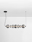 Preview: Nova Luce LED Pendelleuchte Bally dimmbar 40W warmweiss 3000K Rauchgrau Schwarz Glas Metall 117x19,5cm 9030557