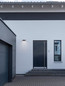 Preview: Nova Luce LED Solar-Wandleuchte Aigo 2W warmweiss 3000K Bewegungsmelder IP65 salzwasserfest Schwarz Aluminium 18x16cm 9030580