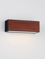 Preview: Nova Luce LED Solar-Wandleuchte Brown 2W warmweiss 3000K Bewegungsmelder IP65 salzwasserfest Schwarz Holz Aluminium 24x24cm 9030583