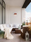 Preview: Nova Luce LED Solar-Wandleuchte Brown 2W warmweiss 3000K Bewegungsmelder IP65 salzwasserfest Cortenstahl Holz Aluminium 24x24cm 9030584