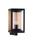 Preview: Nova Luce Außen-Wandleuchte Pacific E27 IP65 Schwarz Holz Aluminium 28x21cm 9030601